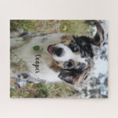 Personalisiert Merle Australian Shepherd Puppy Puzzle (Horizontal)