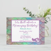 Personalisiert Mermaid Birthday Einladung (Stehend Vorderseite)