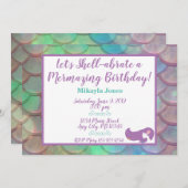 Personalisiert Mermaid Birthday Einladung (Vorne/Hinten)