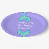 Personalisiert Mermaid Birthday Lila Pappteller (Schrägansicht)