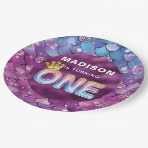 Personalisiert Mermaid Birthday Pink Pappteller
