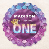 Personalisiert Mermaid Birthday Pink Untersetzer (Vorderseite)