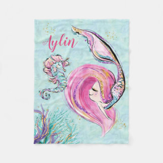 Personalisiert Mermaid Blanket Fleecedecke