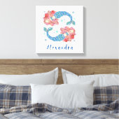 Personalisiert Mermaid Canvas Print Leinwanddruck (Insitu (Schlafzimmer))