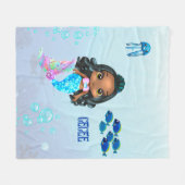 Personalisiert Mermaid Fleecedecke (Vorderseite (Horizontal))