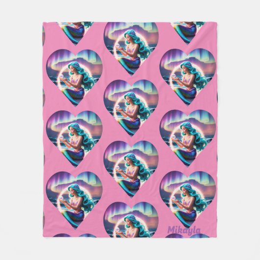 Personalisiert Mermaid Fleecedecke (Vorderseite)