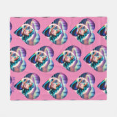 Personalisiert Mermaid Fleecedecke (Vorderseite (Horizontal))