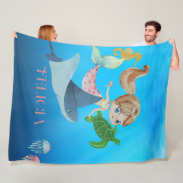 Personalisiert Mermaid Fleecedecke