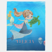 Personalisiert Mermaid Fleecedecke (Vorderseite)