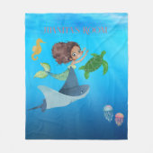 Personalisiert Mermaid Fleecedecke (Vorderseite)
