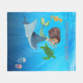 Personalisiert Mermaid Fleecedecke (Vorderseite (Horizontal))