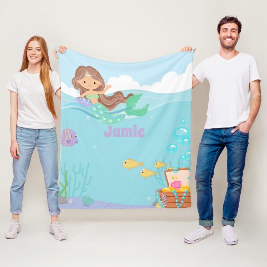 Personalisiert Mermaid Fleecedecke (Beispiel)
