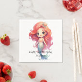 Personalisiert Mermaid Girls Geburtstag Napkins Serviette (Beispiel)