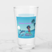 Personalisiert Mermaid Glas (Rückseite)