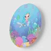Personalisiert Mermaid Große Wanduhr (Winkel)