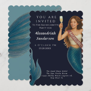 Personalisiert Mermaid Junggeselinnen-Abschied Inv Einladung