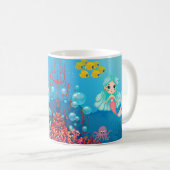 Personalisiert Mermaid Kaffeetasse (VorderseiteRechts)