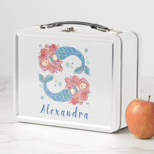 Personalisiert Mermaid Muster Metall Brotdose (Beispiel)