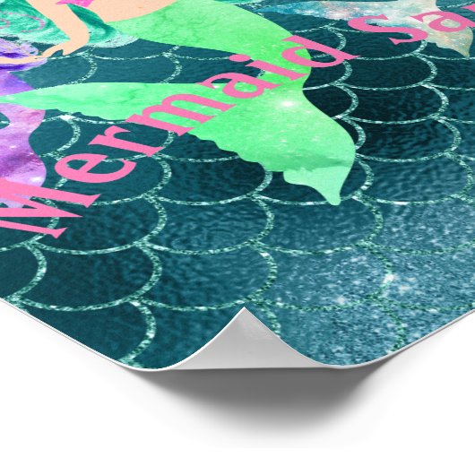 Personalisiert Mermaid Poster (Ecke)