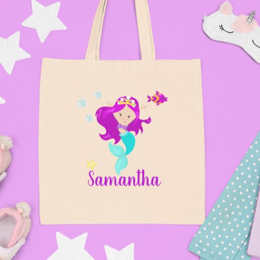 Personalisiert Mermaid Princess Niedlich Tragetasche