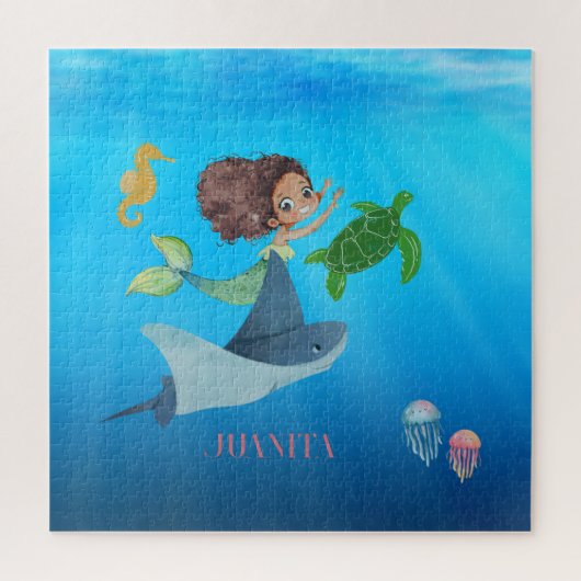 Personalisiert Mermaid Puzzle (Vertikal)