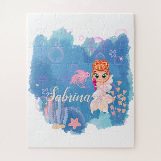 Personalisiert Mermaid Puzzle (Vertikal)