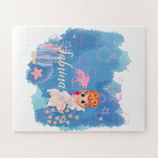 Personalisiert Mermaid Puzzle (Horizontal)