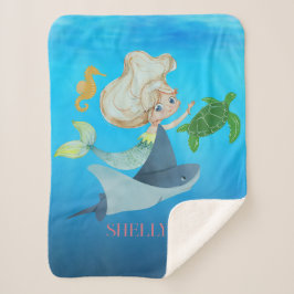 Personalisiert Mermaid Sherpadecke