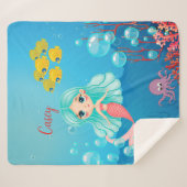 Personalisiert Mermaid Sherpadecke (Vorderseite (Horizontal))