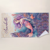 Personalisiert Mermaid Strandtuch (Vorderseite)