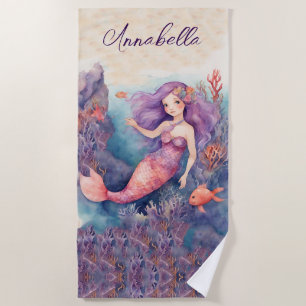 Personalisiert Mermaid Strandtuch