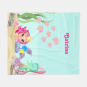 Personalisiert Mermaid und Axolotl Fleecedecke (Vorderseite (Horizontal))