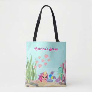 Personalisiert Mermaid und Axolotl Tasche