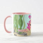 Personalisiert Mermaid und Axolotl Tasse (Links)