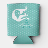 Personalisiert Mermaid White Aquamarin blau mit Mo Dosenkühler (Vorderseite)