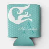 Personalisiert Mermaid White Aquamarin blau mit Mo Dosenkühler (Rückseite)