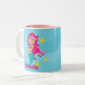 Personalisiert Mermaid Zweifarbige Tasse (Vorderseite Links)