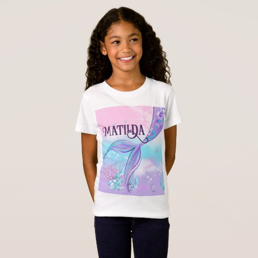 Personalisiert Mermaids Schwanz T - Shirt (Vorne ganz)