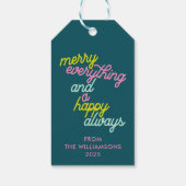 Personalisiert Merry Alles Feiertage Weihnachten Geschenkanhänger (Rückseite)