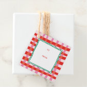 Personalisiert Merry and Bright Red Checkered Geschenkanhänger (Beispiel)