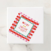 Personalisiert Merry and Bright Red Checkered Geschenkanhänger (Beispiel)