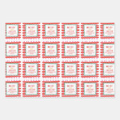 Personalisiert Merry and Bright Red Checkered Geschenkpapier Set (Vorderseite 3)