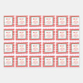 Personalisiert Merry and Bright Red Checkered Geschenkpapier Set (Vorderseite)
