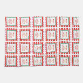 Personalisiert Merry and Bright Red Checkered Geschirrtuch (Horizontal)
