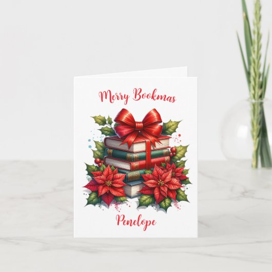 Personalisiert Merry Bookmas Karte (Vorderseite)