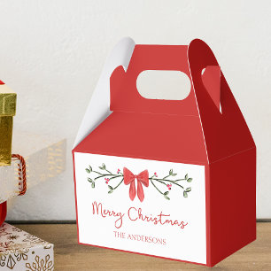 Personalisiert Merry Christmas Coquette Bow Trendy Geschenkschachtel