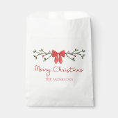 Personalisiert Merry Christmas Coquette Bow Trendy Geschenktütchen (Vorderseite)