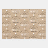 Personalisiert Merry Christmas Kraft Monogram Best Geschenkpapier Set (Vorderseite)
