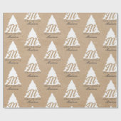 Personalisiert Merry Christmas Kraft Monogram Tree Geschenkpapier (Flach)