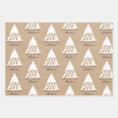 Personalisiert Merry Christmas Kraft Monogram Tree Geschenkpapier Set (Vorderseite 2)